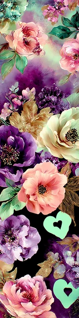 Free flower bookmark featuring bold fancy flowers